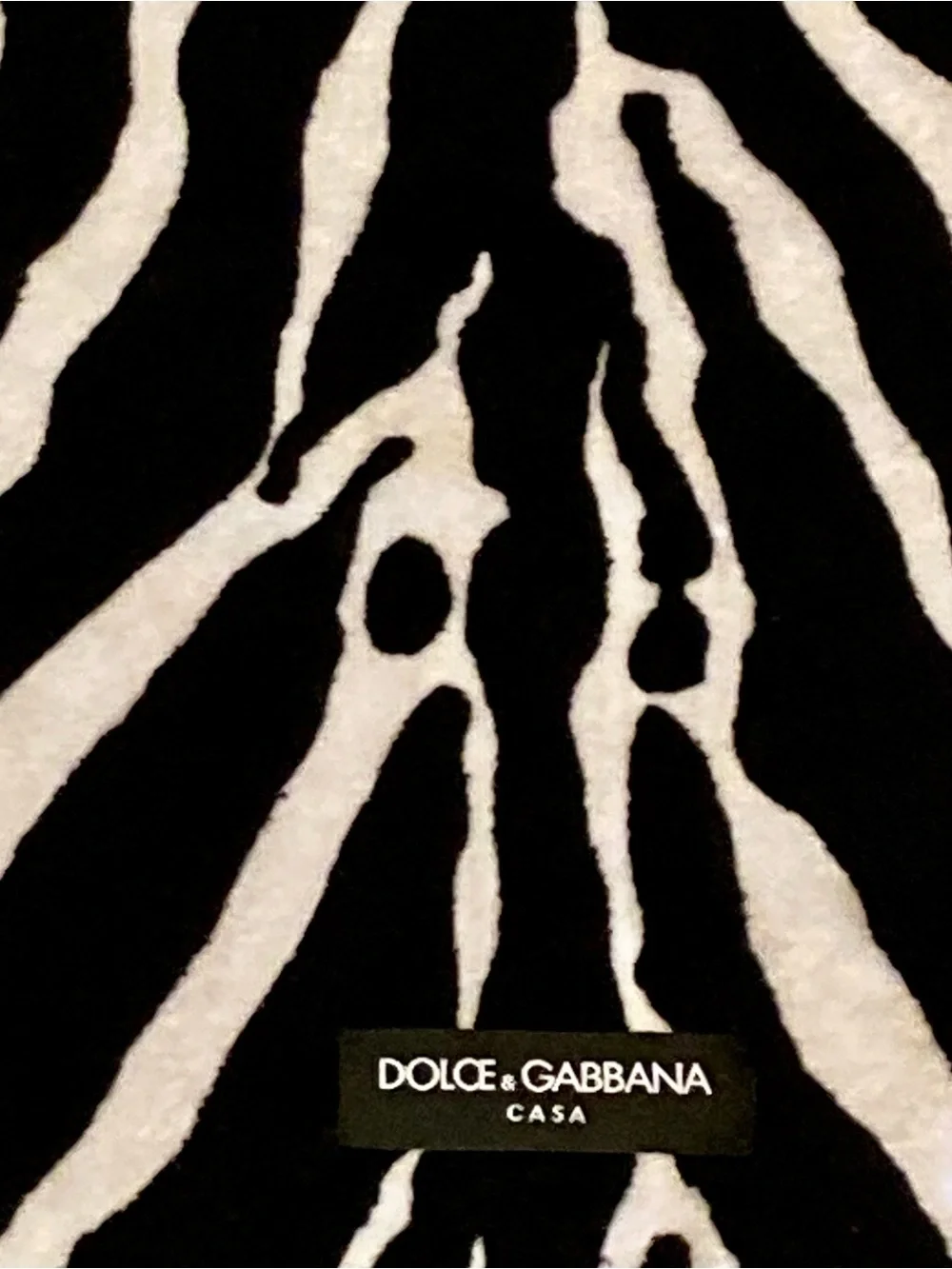 NWT Dolce and Gabanna Casa zebra print 100% cotton Terry guest towel